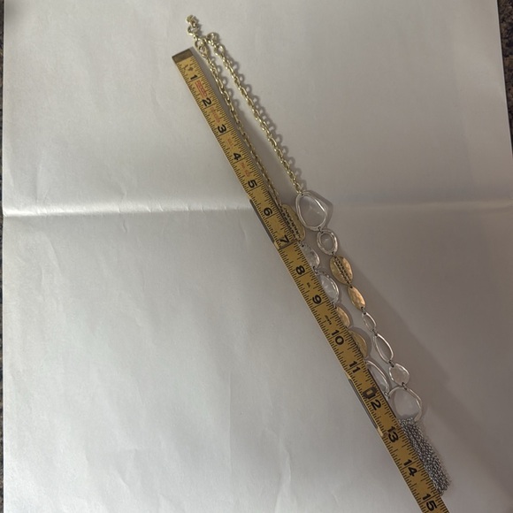 Lucky Brand Two Toned Geo Design Long Necklace - Picture 5 of 5